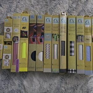 Lot of Crafter's Square Vinyl Paper, Iron On Vinyl, Faux Leather, Transfer Tape